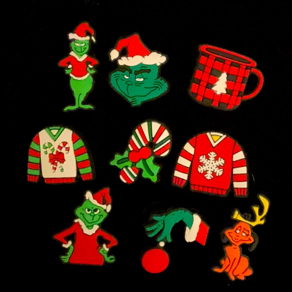 9pc Christmas Grinch Croc Charms
